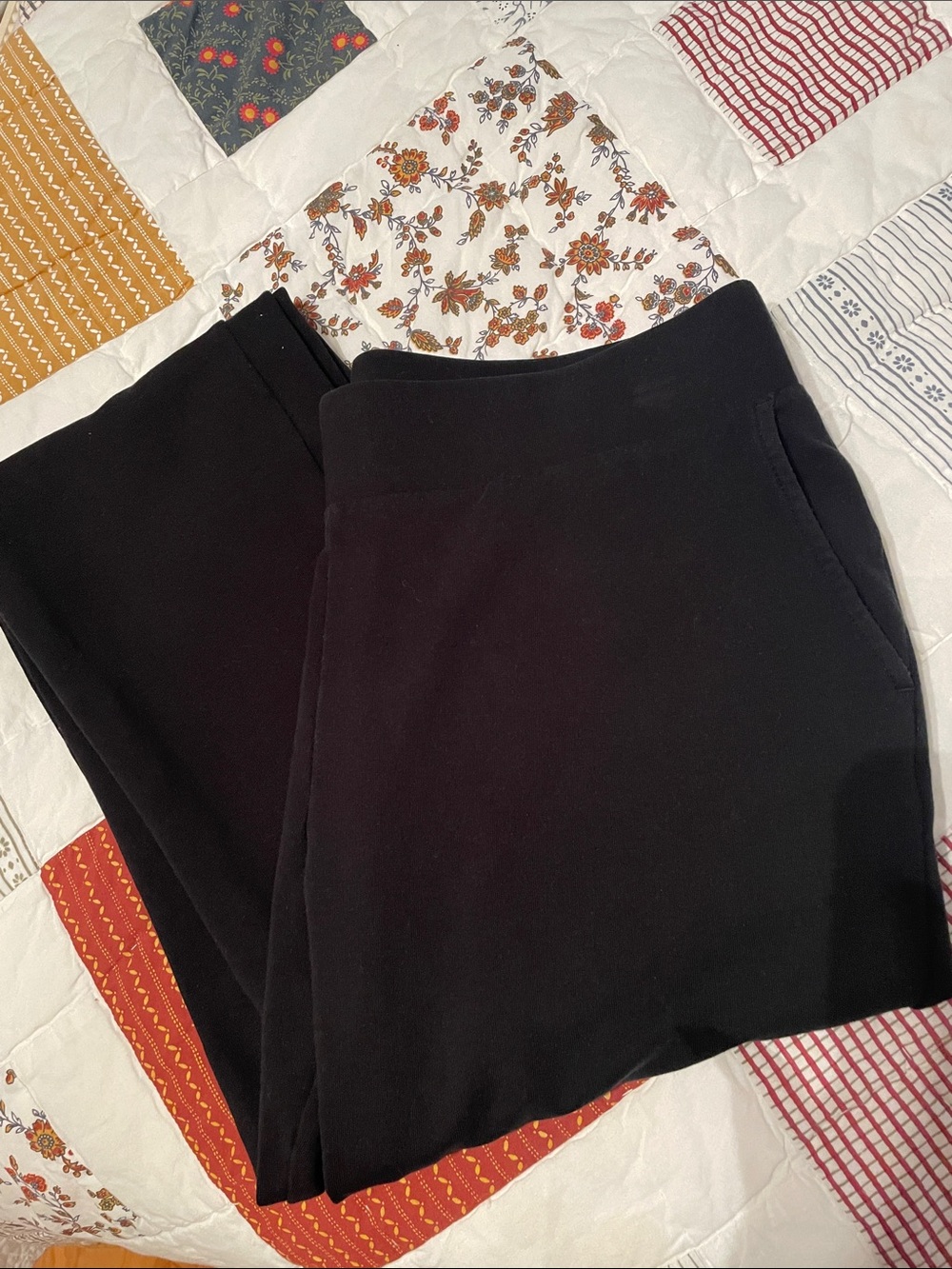 Purejill by J.Jill Affinity French Terry Slim Leg Black Comfort Waistband Pants